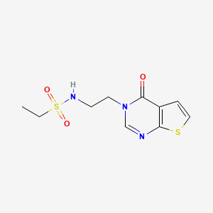 molecular formula C10H13N3O3S2 B2944130 N-(2-(4-oxothieno[2,3-d]pyrimidin-3(4H)-yl)ethyl)ethanesulfonamide CAS No. 1904366-86-4