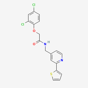 molecular formula C18H14Cl2N2O2S B2944131 2-(2,4-dichlorophenoxy)-N-((2-(thiophen-2-yl)pyridin-4-yl)methyl)acetamide CAS No. 2034546-30-8