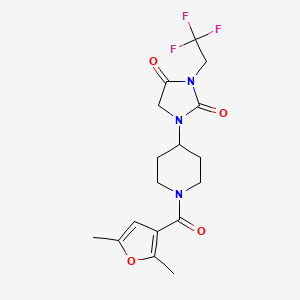 1-[1-(2,5-Dimethylfuran-3-carbonyl)piperidin-4-yl]-3-(2,2,2-trifluoroethyl)imidazolidine-2,4-dione
