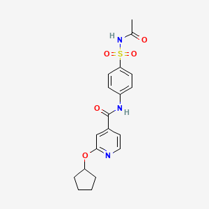 N-(4-(N-acetylsulfamoyl)phenyl)-2-(cyclopentyloxy)isonicotinamide