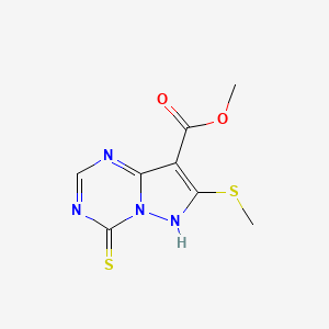 molecular formula C8H8N4O2S2 B2944164 Methyl 7-(methylthio)-4-thioxo-3,4-dihydropyrazolo[1,5-a][1,3,5]triazine-8-carboxylate CAS No. 1207048-28-9