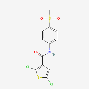 molecular formula C12H9Cl2NO3S2 B2944175 2,5-二氯-N-(4-(甲磺酰基)苯基)噻吩-3-甲酰胺 CAS No. 920186-55-6