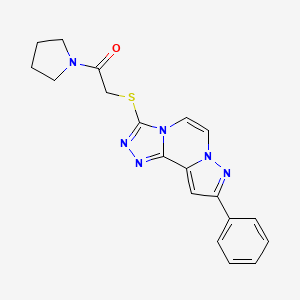 2-((9-Phenylpyrazolo[1,5-a][1,2,4]triazolo[3,4-c]pyrazin-3-yl)thio)-1-(pyrrolidin-1-yl)ethanone