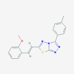 molecular formula C19H16N4OS B294418 6-[(E)-2-(2-methoxyphenyl)ethenyl]-3-(4-methylphenyl)[1,2,4]triazolo[3,4-b][1,3,4]thiadiazole 