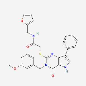 molecular formula C27H24N4O4S B2944183 N-(furan-2-ylmethyl)-2-{[3-(3-methoxybenzyl)-4-oxo-7-phenyl-4,5-dihydro-3H-pyrrolo[3,2-d]pyrimidin-2-yl]sulfanyl}acetamide CAS No. 1794746-55-6