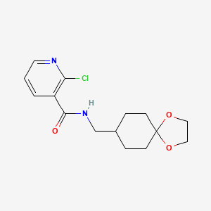 molecular formula C15H19ClN2O3 B2944184 2-Chloro-N-(1,4-dioxaspiro[4.5]decan-8-ylmethyl)pyridine-3-carboxamide CAS No. 1436020-07-3