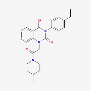 molecular formula C24H27N3O3 B2944186 3-(4-Ethylphenyl)-1-[2-(4-methylpiperidin-1-yl)-2-oxoethyl]-1,2,3,4-tetrahydroquinazoline-2,4-dione CAS No. 958561-78-9