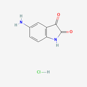 molecular formula C8H7ClN2O2 B2944188 5-氨基吲哚啉-2,3-二酮盐酸盐 CAS No. 2379702-01-7
