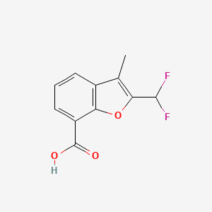 molecular formula C11H8F2O3 B2944189 2-(Difluoromethyl)-3-methyl-1-benzofuran-7-carboxylic acid CAS No. 2248272-56-0