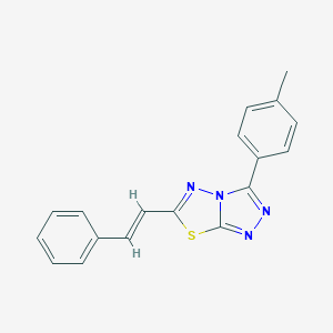 molecular formula C18H14N4S B294419 [1,2,4]Triazolo[3,4-b][1,3,4]thiadiazole, 3-(4-methylphenyl)-6-(2-phenylethenyl)- 
