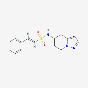 molecular formula C15H17N3O2S B2944193 (E)-2-phenyl-N-(4,5,6,7-tetrahydropyrazolo[1,5-a]pyridin-5-yl)ethenesulfonamide CAS No. 2035018-39-2