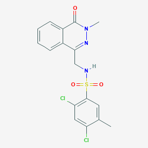 molecular formula C17H15Cl2N3O3S B2944196 2,4-二氯-5-甲基-N-((3-甲基-4-氧代-3,4-二氢酞嗪-1-基)甲基)苯磺酰胺 CAS No. 1396867-93-8