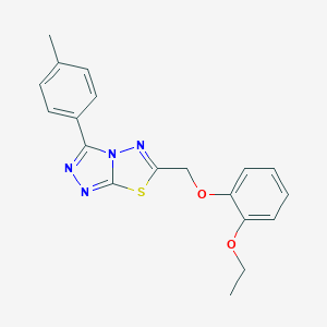 molecular formula C19H18N4O2S B294420 6-[(2-Ethoxyphenoxy)methyl]-3-(4-methylphenyl)[1,2,4]triazolo[3,4-b][1,3,4]thiadiazole 