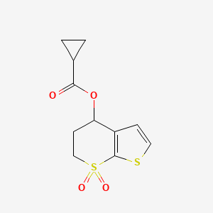 molecular formula C11H12O4S2 B2944204 1,1-dioxo-2H,3H,4H-1lambda6-thieno[2,3-b]thiopyran-4-yl cyclopropanecarboxylate CAS No. 339019-01-1