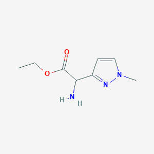 molecular formula C8H13N3O2 B2944207 Ethyl 2-amino-2-(1-methylpyrazol-3-yl)acetate CAS No. 2103436-09-3