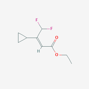 molecular formula C9H12F2O2 B2944216 Ethyl (Z)-3-cyclopropyl-4,4-difluorobut-2-enoate CAS No. 2551157-11-8