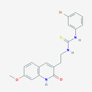 molecular formula C19H18BrN3O2S B2944219 1-(3-bromophenyl)-3-[2-(7-methoxy-2-oxo-1H-quinolin-3-yl)ethyl]thiourea CAS No. 887901-13-5