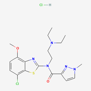 N-(7-chloro-4-methoxy-1,3-benzothiazol-2-yl)-N-[2-(diethylamino)ethyl]-1-methyl-1H-pyrazole-3-carboxamide hydrochloride