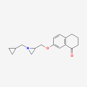 B2944222 7-[[1-(Cyclopropylmethyl)aziridin-2-yl]methoxy]-3,4-dihydro-2H-naphthalen-1-one CAS No. 2418729-20-9