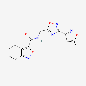 N-{[3-(5-methyl-1,2-oxazol-3-yl)-1,2,4-oxadiazol-5-yl]methyl}-4,5,6,7-tetrahydro-2,1-benzoxazole-3-carboxamide