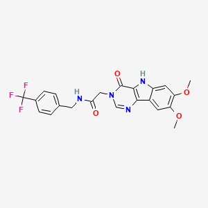 2-(7,8-dimethoxy-4-oxo-4,5-dihydro-3H-pyrimido[5,4-b]indol-3-yl)-N-(4-(trifluoromethyl)benzyl)acetamide