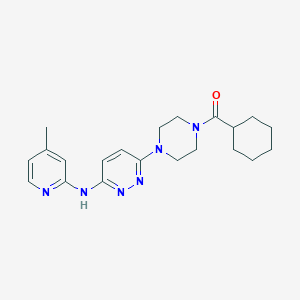 molecular formula C21H28N6O B2944235 Cyclohexyl(4-(6-((4-methylpyridin-2-yl)amino)pyridazin-3-yl)piperazin-1-yl)methanone CAS No. 1021211-45-9