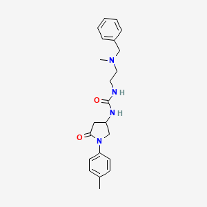 molecular formula C22H28N4O2 B2944239 1-(2-(苄基(甲基)氨基)乙基)-3-(5-氧代-1-(对甲苯基)吡咯烷-3-基)脲 CAS No. 887212-39-7