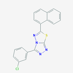 molecular formula C19H11ClN4S B294424 3-(3-Chlorophenyl)-6-(1-naphthyl)[1,2,4]triazolo[3,4-b][1,3,4]thiadiazole 