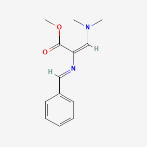 molecular formula C13H16N2O2 B2944240 methyl (2E)-3-(dimethylamino)-2-[(E)-(phenylmethylidene)amino]prop-2-enoate CAS No. 76862-12-9