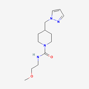 4-((1H-pyrazol-1-yl)methyl)-N-(2-methoxyethyl)piperidine-1-carboxamide