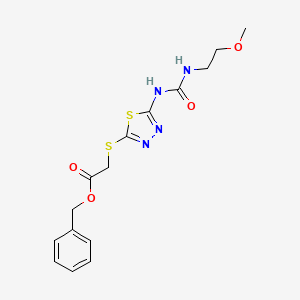 Benzyl 2-((5-(3-(2-methoxyethyl)ureido)-1,3,4-thiadiazol-2-yl)thio)acetate