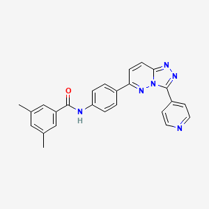 molecular formula C25H20N6O B2944262 3,5-dimethyl-N-(4-(3-(pyridin-4-yl)-[1,2,4]triazolo[4,3-b]pyridazin-6-yl)phenyl)benzamide CAS No. 891108-93-3