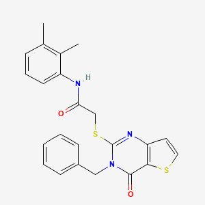 molecular formula C23H21N3O2S2 B2944268 2-({3-苄基-4-氧代-3H,4H-噻吩并[3,2-d]嘧啶-2-基}硫代)-N-(2,3-二甲苯基)乙酰胺 CAS No. 1252903-44-8