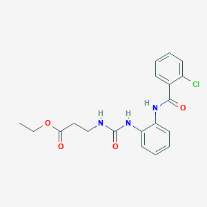 molecular formula C19H20ClN3O4 B2944270 3-(3-(2-(2-氯苯甲酰氨基)苯基)脲基)丙酸乙酯 CAS No. 1203056-06-7