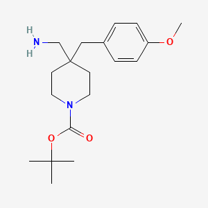 molecular formula C19H30N2O3 B2944272 tert-Butyl 4-(aminomethyl)-4-(4-methoxybenzyl)piperidine-1-carboxylate CAS No. 1774896-85-3
