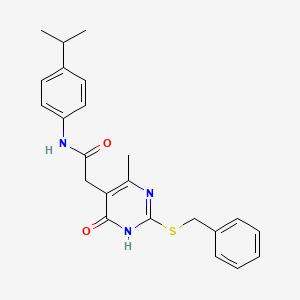 2-(2-(benzylthio)-4-methyl-6-oxo-1,6-dihydropyrimidin-5-yl)-N-(4-isopropylphenyl)acetamide