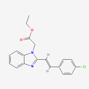 molecular formula C19H17ClN2O2 B2944277 Ethyl 2-(2-(4-chlorostyryl)-1H-1,3-benzimidazol-1-yl)acetate CAS No. 206982-86-7