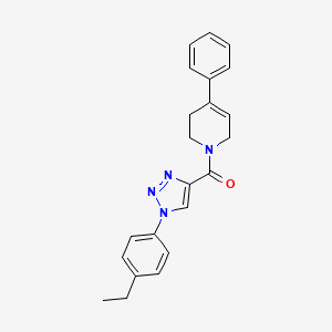 molecular formula C22H22N4O B2944291 （1-(4-乙基苯基)-1H-1,2,3-三唑-4-基）（4-苯基-3,6-二氢吡啶-1(2H)-基）甲苯酮 CAS No. 1326869-56-0