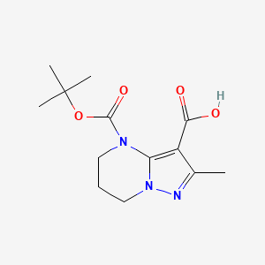 2-Methyl-4-[(2-methylpropan-2-yl)oxycarbonyl]-6,7-dihydro-5H-pyrazolo[1,5-a]pyrimidine-3-carboxylic acid