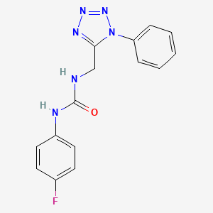 molecular formula C15H13FN6O B2944305 1-(4-氟苯基)-3-((1-苯基-1H-四唑-5-基)甲基)脲 CAS No. 951547-47-0