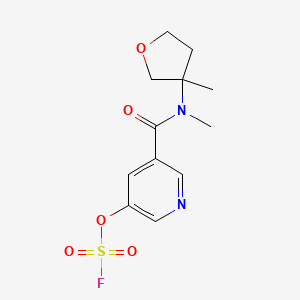 molecular formula C12H15FN2O5S B2944311 3-Fluorosulfonyloxy-5-[methyl-(3-methyloxolan-3-yl)carbamoyl]pyridine CAS No. 2418662-29-8