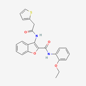 molecular formula C23H20N2O4S B2944317 N-(2-ethoxyphenyl)-3-(2-(thiophen-2-yl)acetamido)benzofuran-2-carboxamide CAS No. 888450-92-8