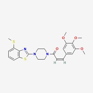 molecular formula C24H27N3O4S2 B2944319 (Z)-1-(4-(4-(methylthio)benzo[d]thiazol-2-yl)piperazin-1-yl)-3-(3,4,5-trimethoxyphenyl)prop-2-en-1-one CAS No. 1173563-77-3