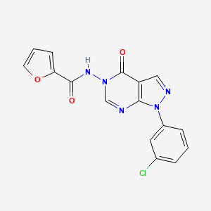 molecular formula C16H10ClN5O3 B2944328 N-(1-(3-氯苯基)-4-氧代-1H-吡唑并[3,4-d]嘧啶-5(4H)-基)呋喃-2-甲酰胺 CAS No. 941882-93-5
