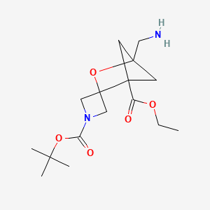 molecular formula C16H26N2O5 B2944330 1-O'-Tert-butyl 4-O-ethyl 1-(aminomethyl)spiro[2-oxabicyclo[2.1.1]hexane-3,3'-azetidine]-1',4-dicarboxylate CAS No. 2490374-82-6