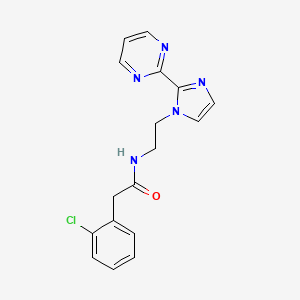 2-(2-chlorophenyl)-N-(2-(2-(pyrimidin-2-yl)-1H-imidazol-1-yl)ethyl)acetamide