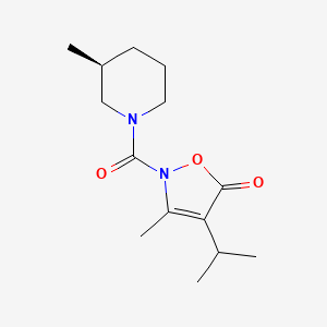 molecular formula C14H22N2O3 B2944350 (S)-4-isopropyl-3-methyl-2-(3-methylpiperidine-1-carbonyl)isoxazol-5(2H)-one CAS No. 654059-21-9