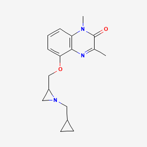 molecular formula C17H21N3O2 B2944351 5-[[1-(Cyclopropylmethyl)aziridin-2-yl]methoxy]-1,3-dimethylquinoxalin-2-one CAS No. 2418669-53-9