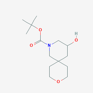 molecular formula C14H25NO4 B2944352 叔丁基4-羟基-9-氧杂-2-氮杂螺[5.5]十一烷-2-羧酸酯 CAS No. 2139865-57-7