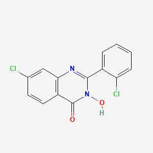 molecular formula C14H8Cl2N2O2 B2944359 7-chloro-2-(2-chlorophenyl)-3-hydroxy-4(3H)-quinazolinone CAS No. 477864-76-9